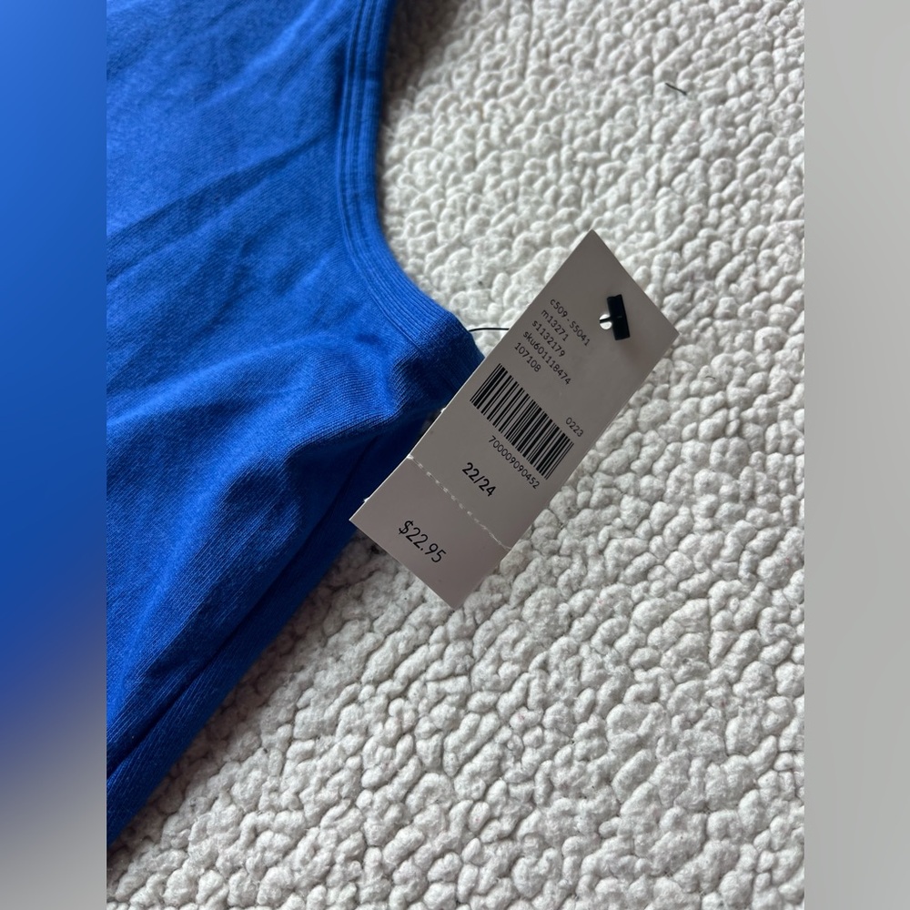NWT LANE BRYANT CLASSIC COTTON CAMI TANK BLUE 22/24 - Picture 3 of 6